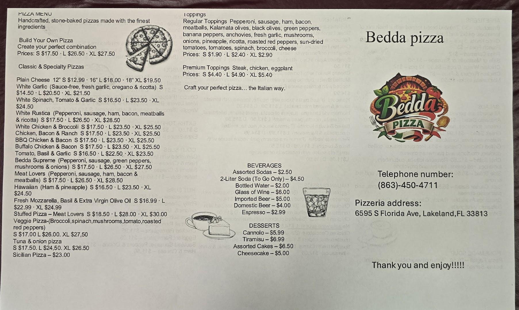 Bedda pizza